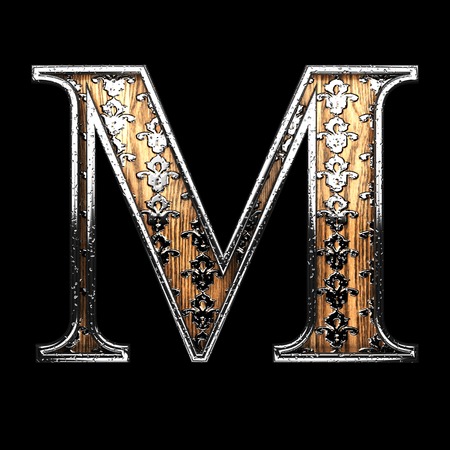m silver letter. 3D illustrationの写真素材
