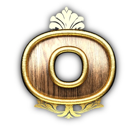 vintage golden letter with woodの写真素材