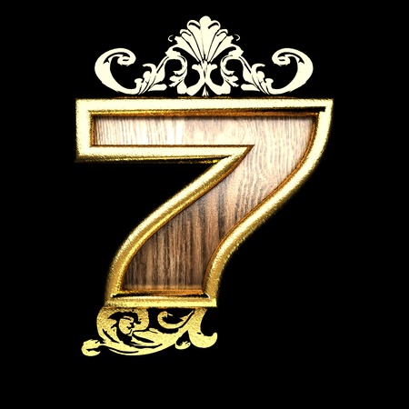 vintage golden letter with wood