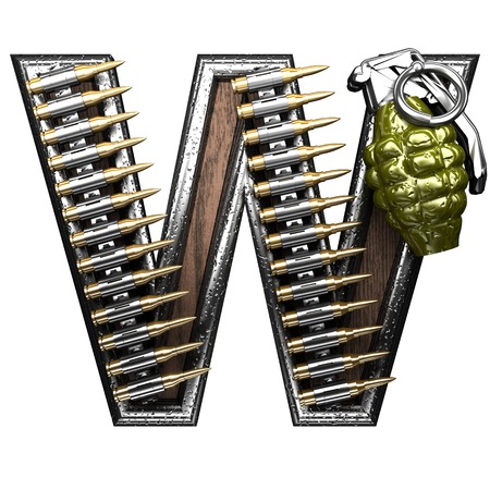 w military letter. 3D illustrationの写真素材