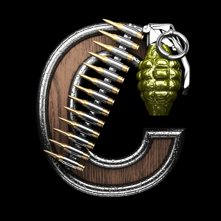 c military letter. 3D illustrationの写真素材