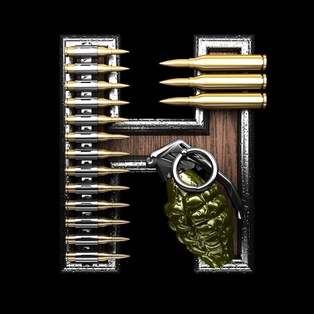 h military letter. 3D illustrationの写真素材