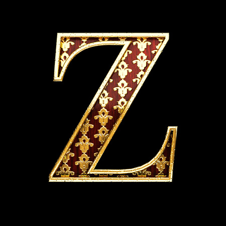 z golden letter 3d illustrationの写真素材