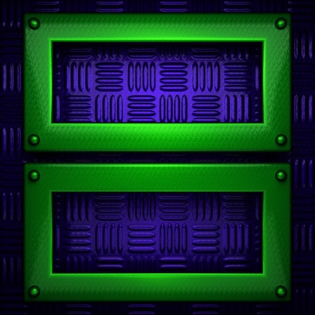 green and blue metal background. 3D illustrationの写真素材
