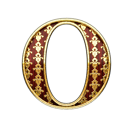 o golden letter 3d illustrationの写真素材
