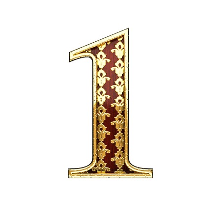 1 golden letter 3d illustrationの写真素材