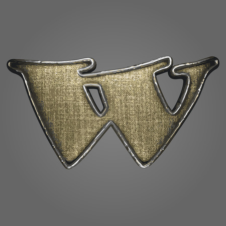 w vector fabric letterのイラスト素材