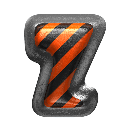 z isolated metal letter on white. 3D illustrationの写真素材