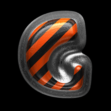 g isolated metal letter on black. 3D illustrationの写真素材