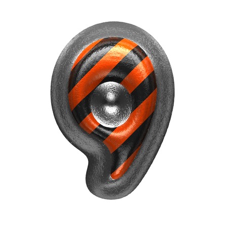 9 isolated metal letter on white. 3D illustrationの写真素材