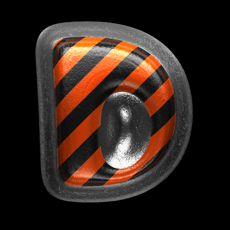 d isolated metal letter on black. 3D illustrationの写真素材