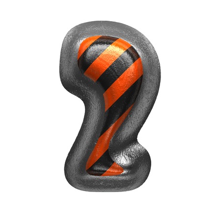 2 isolated metal letter on white. 3D illustrationの写真素材