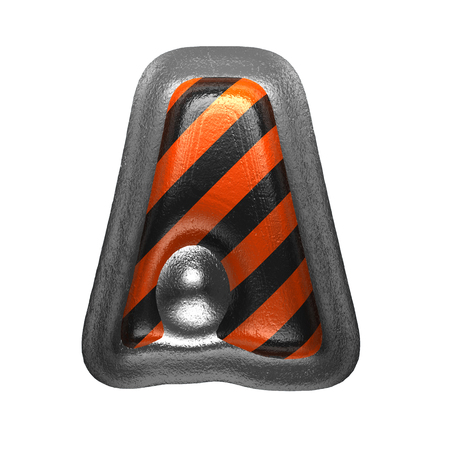 a isolated metal letter on white. 3D illustrationの写真素材