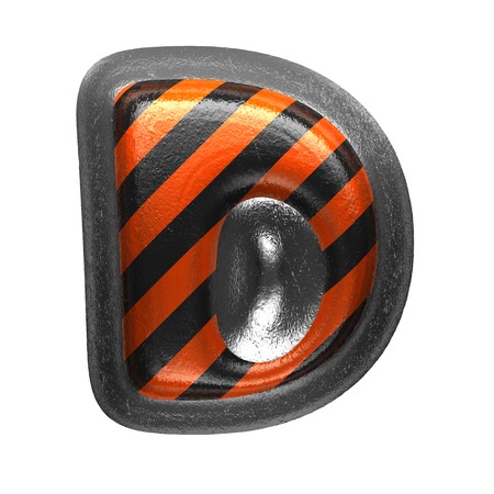 d isolated metal letter on white. 3D illustrationの写真素材