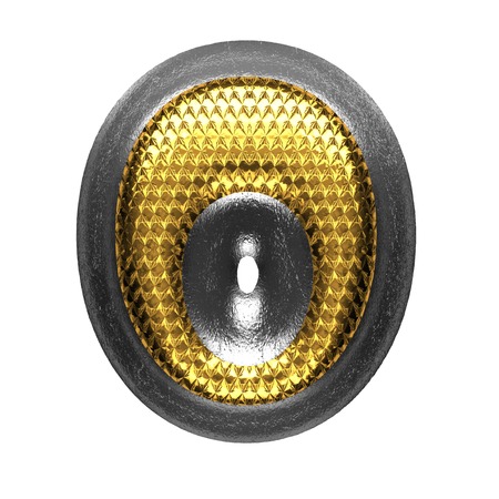 o isolated golden and silver letter. 3D illustrationの写真素材