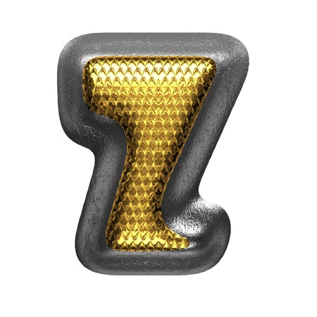 z isolated golden and silver letter. 3D illustrationの写真素材