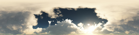 360 degree seamless panorama of clouds on blue skyの写真素材