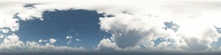 360 degree seamless panorama of clouds on blue sky