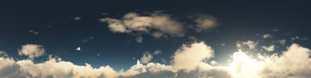 360 degree seamless panorama of clouds on blue skyの写真素材