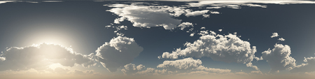 360 degree seamless panorama of clouds on blue skyの写真素材