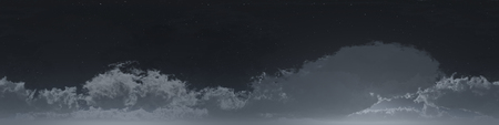 360 degree seamless panorama of clouds at nightの写真素材
