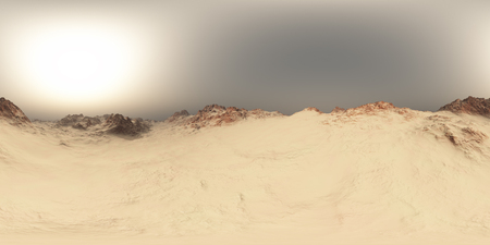 panorama of desert at sand storm. made with the one 360 degree lense camera without any seams. ready for virtual realityの写真素材