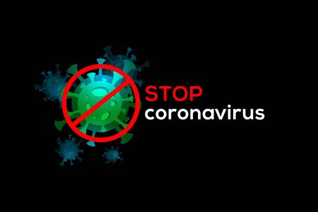 Floating influenza virus cells illustration. Dangerous asian ncov coronavirus, SARS pandemic risk. Quarantine concept. 3d renderingの写真素材
