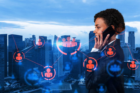 Attractive black cybersecurity developer explores new approaches to protect clients confidential...