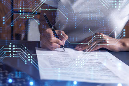 A client is signing a contract to create a new software to present it in start up conference and...