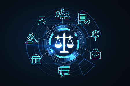 Legal law and order concept illustration. 3d rendering.