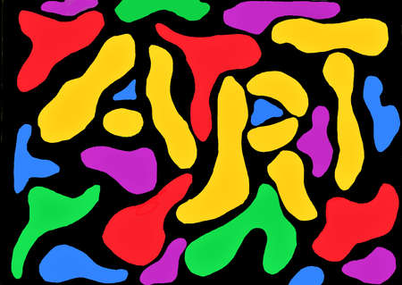 Abstract art with the word art imbedded within the multi colored shapes