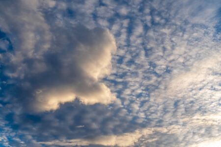 Blue sky with clouds on a bright sunny day. The vast blue sky and clouds sky. clouds in the sky.