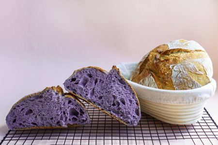 Unusual purple sourdough bread.の写真素材