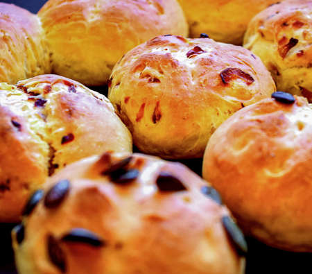 healthy eating close-up home baked bread rolls