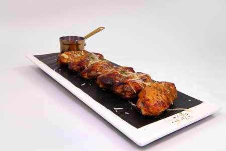 grilled chicken wingsの写真素材
