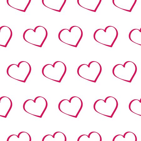 Dark pink hearts seamless pattern isolated