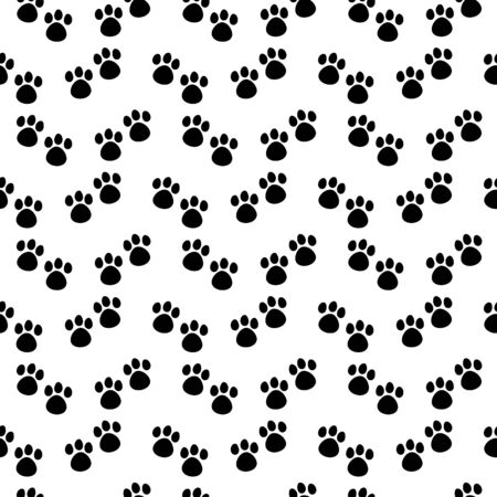 Black cats paws vector seamless patternのイラスト素材
