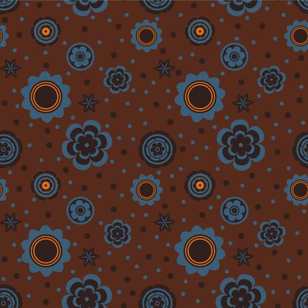 Abstract flowers vector seamless patternのイラスト素材