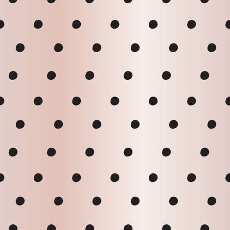 Black dots on pink gradient background vector seamless patternのイラスト素材