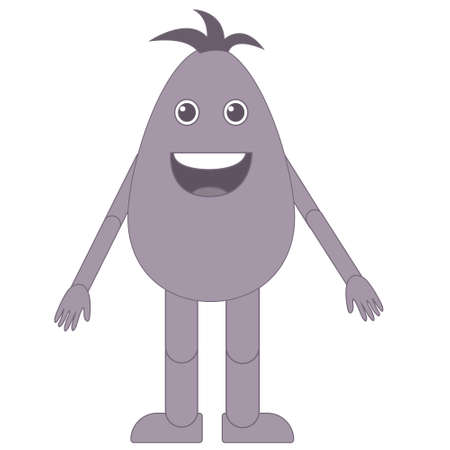 Cute purple cartoon vector characterのイラスト素材