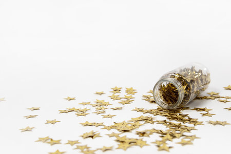Golden stars spilled from a jar