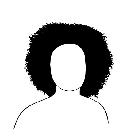 avatar woman with curly hair icon over white background. vector illustrationのイラスト素材