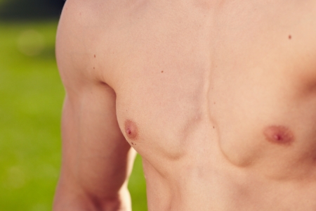 Fellow occupying Workout costs. The developed musculature is perfectly visibleの写真素材