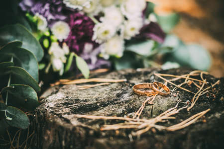 Wedding rings,vintage picture style. Weddingの写真素材