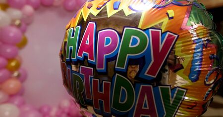 Colorful red balloon that says Happy Birthday. Happy Birthday Balloon