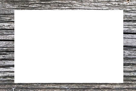 Background with gray old boards, wooden frameの写真素材