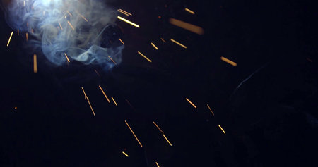 Sparks from metal welding on a black background. Sparks from welding.
