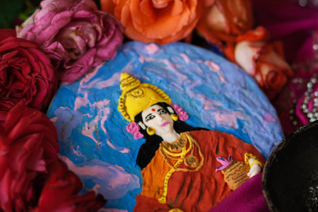 Depiction of the Hindu Goddess Parvatiの写真素材