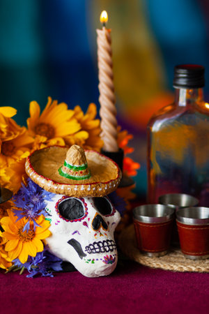 Celebration of the Day of the Dead in Mexicoの写真素材