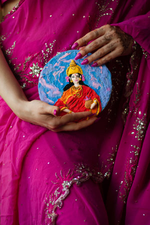 Depiction of the Hindu Goddess Parvatiの写真素材